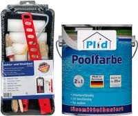 Poolfarbe, Poolblau Set 2,5l für ca. 25m², Schwimmbeckenfarbe Unterwasserfarbe- Anstreichset