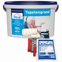 Tapetengrund Set weiß matt 10L für ca. 70m² / Tapetengrundierung Grundierung