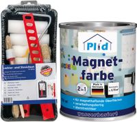 Magnetfarbe 0,75L Anthrazitgrau für ca. 4m² + Anstreichset/Magnetlack Magnetwand