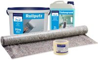 Rollputz Weiß 20L - Set Streichputz Dekorputz Strukturfarbe