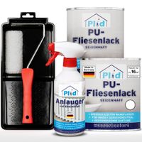Fliesenlack Set 1,5l Weiß Satin - für ca. 16m² / Fliesenfarbe Lackierset - Bad