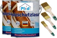 Holzlasur 5l Kiefer ca. 50m² + Lasurpinselset 3-tlg. / Holzschutzlasur