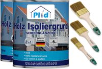 Holz Isoliergrund 1,5l Weiß, für ca. 6m² + Pinselset 3 tgl. / Isolierfarbe