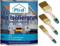 Holz Isoliergrund 0,75l Weiß, für ca. 6m² + Pinselset 3 tgl. / Isolierfarbe