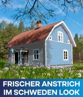 Holzfarbe 1,5l Taubenblau - für ca. 16m² + Pinselset 3-tlg. / Holzlack Schutz