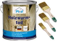 Holzwurm-Schreck farblos 2,5l + Pinselset 3-tlg. / Holzschutz Innen & Außen