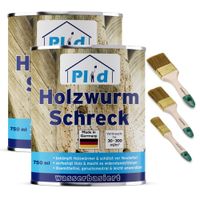 Holzwurm-Schreck 1,5l für ca. 6m² + Pinselset 3-tlg. / Effektiver Holzschutz