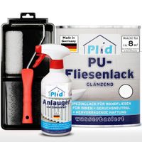 Fliesenlack Set 0,75l Weiß glänzend, für ca. 8m² / Lackierset + 0,5l Anlauger