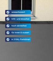 Betonfarbe 2,5L Anthrazit für ca. 25m² + Anstrichset / Bodenbeschichtung Sockel