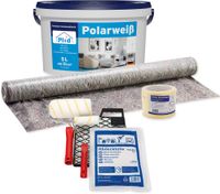 Premium Polarweiss Innenfarbe Wandfarbe Deckenfarbe Profi Farbe Set Weiß