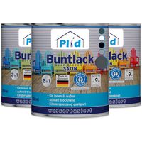 Buntlack 2,25L für ca. 27m² - Anthrazit / Holzfarbe Türenlack Acryllack