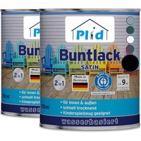 Buntlack 1,5L für ca. 18m² - Schwarz / Holzfarbe Türenlack Acryllack