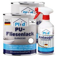 Fliesenlack 1,5L Weiß - Seidenglänzend + Anlauger für ca. 16m²  / Fliesenfarbe Küche/Bad
