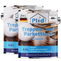 Parkettlack 5L Farblos Glänzend für ca. 60m² /Parkettsiegel Klarlack Holzlack