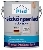 Heizkörperlack LH 2,5L für ca. 23m², Weiß Glänzend / hitzebeständiger Lack bis 80°