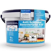 Anti-Schimmel Renovierfarbe Weiß, 5l für ca. 30m² alle Wände Dauerhafter SCHIMMELSCHUTZ
