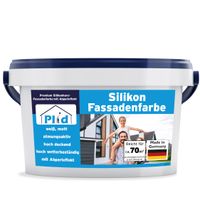 Silikon Fassadenfarbe 10L Weiß matt für ca. 70m² / Aussenfarbe für Putz, Beton, Mauerwerk