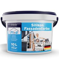 Silikon Fassadenfarbe 10L Weiß matt für ca. 70m² / Aussenfarbe für Putz, Beton, Mauerwerk