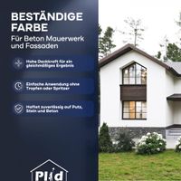 Silikon Fassadenfarbe 10L Weiß matt für ca. 70m² / Aussenfarbe für Putz, Beton, Mauerwerk