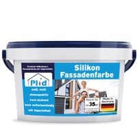 Silikon Fassadenfarbe Weiß Außen matt 5L für 35m² - für Putz, Beton, Mauerwerk
