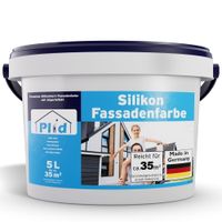 Silikon Fassadenfarbe Weiß Außen matt 5L für 35m² - für Putz, Beton, Mauerwerk