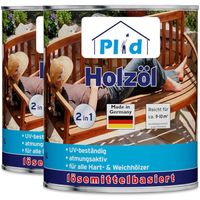 Holzöl 2L Farblos - für ca. 20m² / Holzschutz Pflegeöl Gartenmöbel Teakholzöl