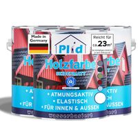 Holzfarbe 2,25l Weiß, für ca. 23m² / Holzlack Schutzfarbe Schnelltrocknend