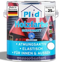 Holzfarbe 2,5l Weiß, für ca. 25m² / Holzlack Schutzfarbe Schnelltrocknend