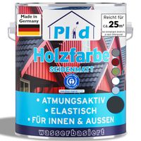 Holzfarbe 2,5l Anthrazit, für ca. 25m² / Holzlack Schutzfarbe Schnelltrocknen