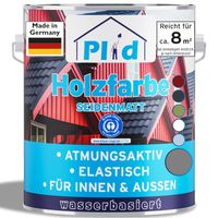 Holzfarbe 0,75L Silbergrau, für ca. 8m² / Holzlack Schutzfarbe Schnelltrocknen