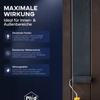 Holzfarbe 0,75l Anthrazit, für ca. 8m² / Holzlack Schutzfarbe Schnelltrocknend