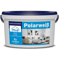 Polarweiss Wandfarbe weiß matt 5L - für ca. 35m² / Polarweiß Innenfarbe, hohe deckend Farbe