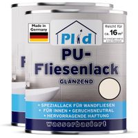 Fliesenlack 1,5l Cremeweiß glänzend, für ca. 16m² / Fliesenfarbe Lack Küche/Bad