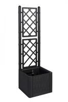 Rankgitter, Spalier mit Pflanzkasten in Rattan-Design, Farbe: Anthrazit