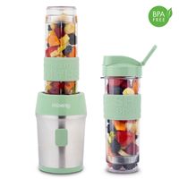 Mini Smoothie Maker 570mL SMOO18 BPA-frei 300W, Smoothie Mixer 2 tragbare Flaschen, Pastellgrün