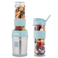 Mini Smoothie Maker 570mL SMOO16 BPA-frei 300W, Smoothie Mixer 2 tragbare Flaschen, Pastellblau