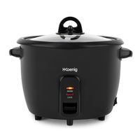 H.KOENIG ORYZA8 Reiskocher / 1,8 L Fassungsvermögen / Warmhaltefunktion / BPA-frei / 700 W / Edelstahl / schwarz