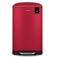 Tret-Mülleimer N°887 / Edelstahl/Rot / 40 L/rechteckig und praktisch, Metall