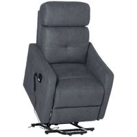 Elektrischer Relaxsessel Fernsehsessel Sessel mit Aufstehhilfe Relaxsessel mit liegefunktion mit Fernbedienung Polyesterstoff Stahl Grau 71 x 94 x104 cm