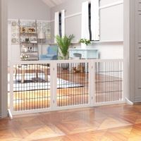Absperrgitter für Hunde Schutzgitter Hundegitter Treppengitter Hundeabsperrgitter Türschutzgitter Kiefernholz Weiß 185 x 36 x 71 cm