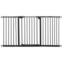 Türschutzgitter Hunde Absperrgitter Schutzgitter für Haustier Hundegitter Treppenschutzgitter ohne Bohren Metall Kunststoff Schwarz 136,3 cm x 76,2 cm