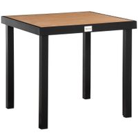 Gartentisch für 4 Personen Esstisch Aluminiumtisch Gartenmöbel Loungemöbel pflegeleicht Kunststoff Natur 80 x 80 x 74 cm