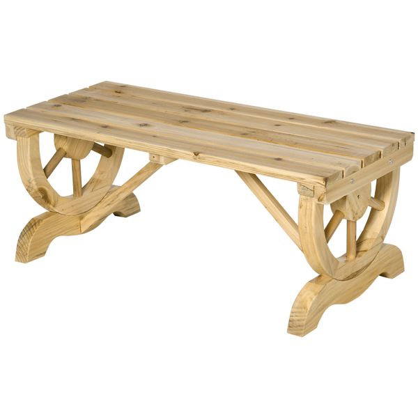 Gartenbank Holz Wetterfest Sitzbank Gartenmöbel Rustikale Bank Natur 98 x 50 x 39,5 cm