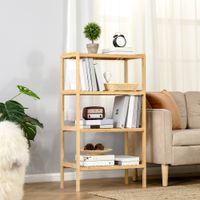 Standregal Bücherregal 4-stufiges Büroregal Bambusregal Lagerregal Natur