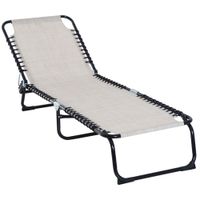 Sonnenliege Gartenliege 4-stufige Rückenlehne verstellbar Beige