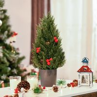 Weihnachtsbaum 50 cm Christbaum Zypressen-WeihnachtsbaumPVC PE Grün Ø27 x 47 cm