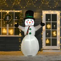 1,93 m aufblasbarer Schneemann mit 2 Modulleuchten Weihnachtsdeko  Weiß 130 x 72 x 193 cm