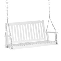 Gartenschaukel für 2 Personen Schaukelbank Hängebank Massivholz Patio Terrasse Hinterhof Weiß 117 x 69 x 60 cm