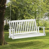 Gartenschaukel für 2 Personen Massivholz Patio Terrasse Hinterhof Weiß 117 x 69 x 60 cm