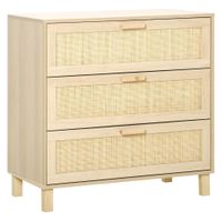 Schubladenschrank Beistellschrank Sideboard Unterschrank mit 3 Schubladen Kommode für Wohnzimmer Schlafzimmer MDF Natur 80 x 40 x 80 cm